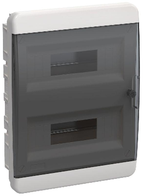 Корпус ЩРВ-П-24 TEKFOR IP41 черн. прозр. дверь пластик. IEK TF5-KP12-V-24-41-K01-K03