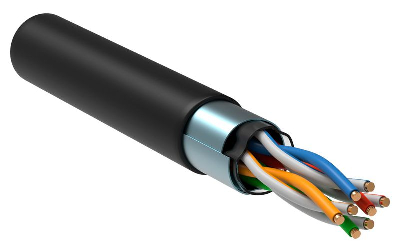 Кабель витая пара F/UTP кат.5E 4х2х24AWG solid LSZH нг(А)-HF черн. (305м) (м) ITK LC3-C5E04-329