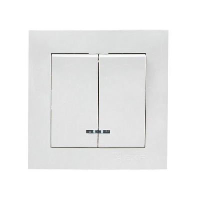 Выключатель 2-кл. СП Валенсия 10А IP20 с индикатором бел. PROxima EKF EWV10-123-10