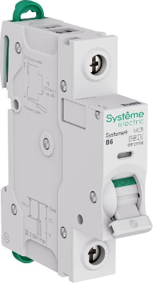 Выключатель автоматический 1п B 6А 6кА Systeme9 230В SE S9F21106