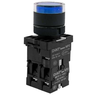 Кнопка двойная NP2-EW8465 1НО+1НЗ AC/DC 220/230В(LED) IP40 CHINT 574745