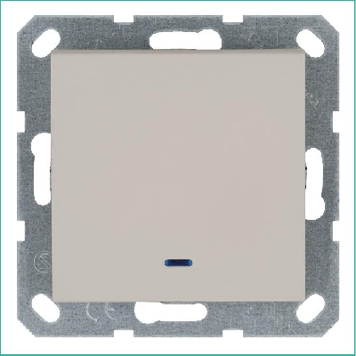 Выключатель 1-кл. 10А IP20 с подсветкой механизм тауп Jasmart G3011NT