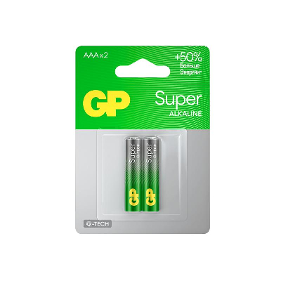 Элемент питания алкалиновый AAA/LR03 1.5В Super Alkaline G-Tech 24AA21-2CRSBC2 20/160 (блист.2шт) GP 1221