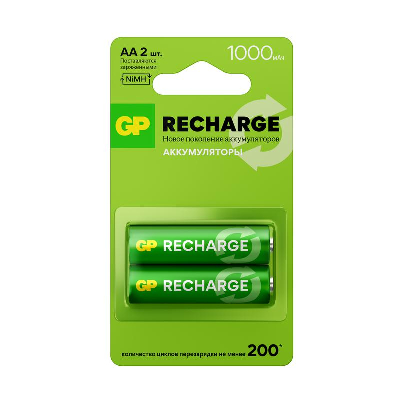 Аккумулятор AA/HR6 RECHARGE 1.2В 1000мА.ч 100AAHCV-2CRSBC2 16/96 (блист.2шт) GP 20252