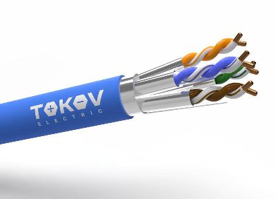 Кабель витая пара S/FTP 4х2х23AWG(0.57мм) кат.6A нг(А)-HF (LSZH) indoor Fluke Tested 305м (м) PRO TOKOV ELECTRIC TKP-C08-SF-42-6A-305-LSZH