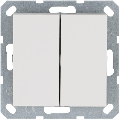 Переключатель проходной 2-кл. 10А IP20 механизм бел. глянцевый Jasmart G3022W