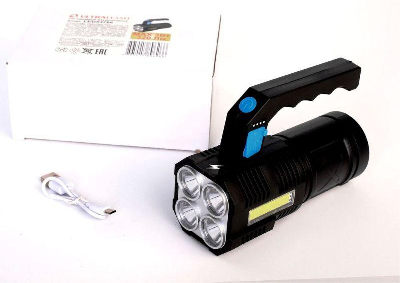 Фонарь аккумуляторный LED53766 4В 4LED+COB 3Вт 4 режима USB бокс черн. Ultraflash 15017