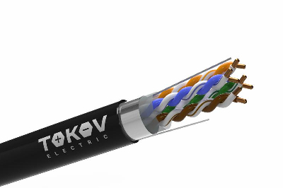 Кабель витая пара F/UTP 4х2х24AWG(0.52мм) кат.5E PE outdoor Fluke tested 305м (м) PRO TOKOV ELECTRIC TKP-C05-F42-5E-RU-OD