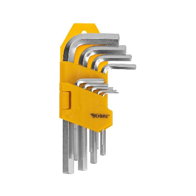 Набор ключей имбусовых HEX 1.5-10мм CrV 9шт Kranz KR-12-5215