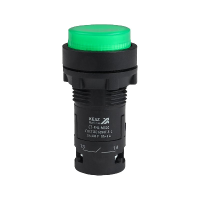 Кнопка с фиксацией с подсветкой OptiSignal Compact D22 С7-PHL-B310 зел. 1НО 24В AC/DC XB7NJ03B1 КЭАЗ 362110