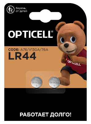 Элемент питания алкалиновый "таблетка" LR44/LR1154/AG13/G13 (блист.2шт) Specialty Opticell 5060006/6060006